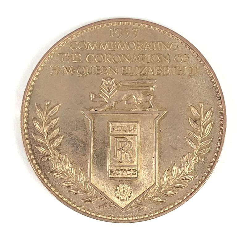 1953 Coronation Queen Elizabeth II Rolls Royce Commemorative Medal & Box