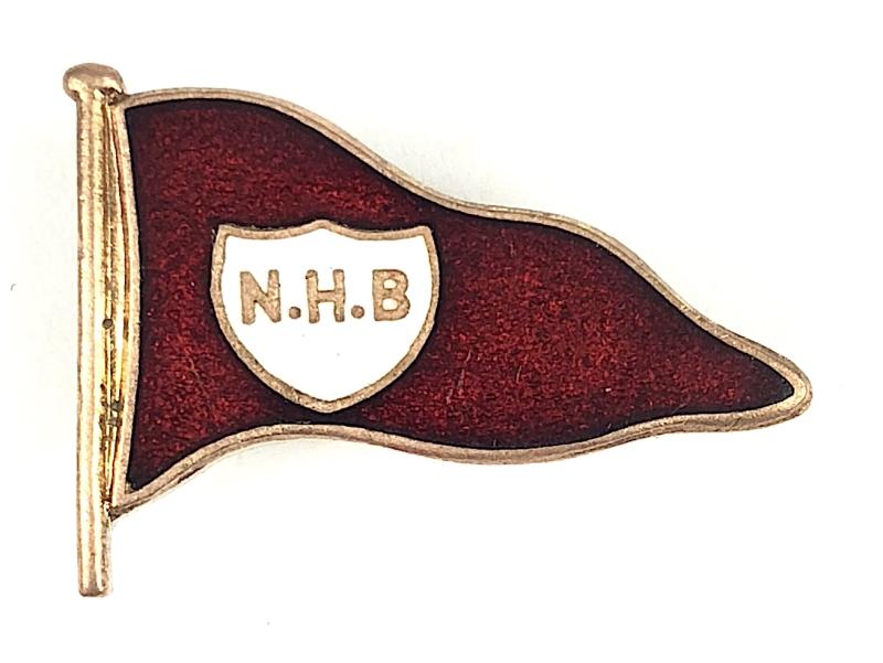 Norfolk Holiday Boats Boatyard red burgee flag pin badge