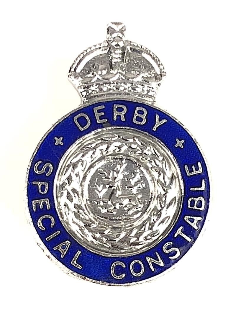 Derby Borough Special Constable Chromium Plated Pin Badge approx 24 x17mm.