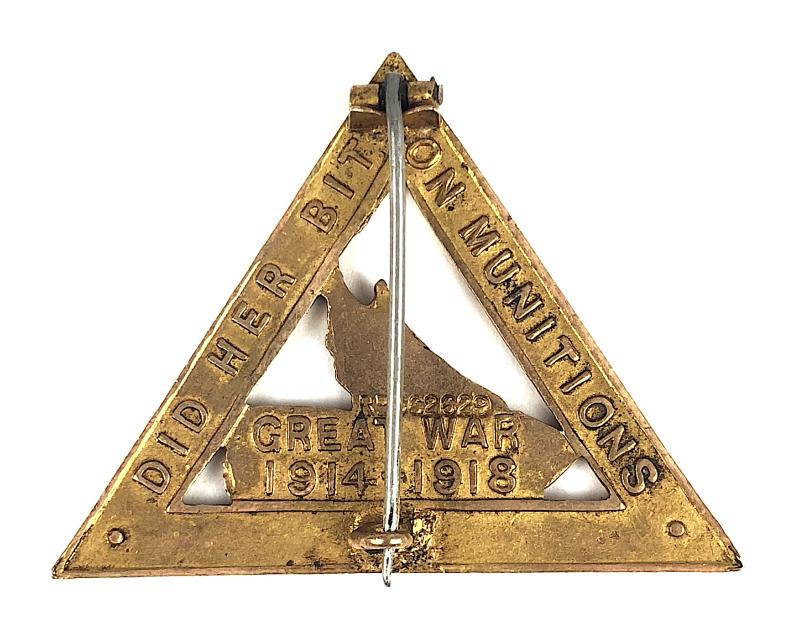 WW1 Speed Up Munitions and Guns Woman Worker Pin Badge