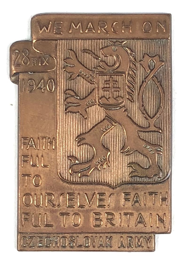 Czechoslovak Army Plaque 1940 Fitted Cased Award Badge H.W.Miller Ltd