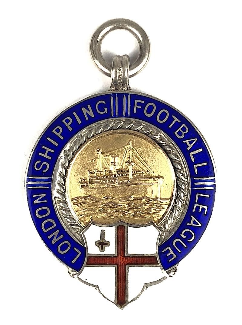 London Shipping Football League 1931-1932 Silver Winners Medal T.COX