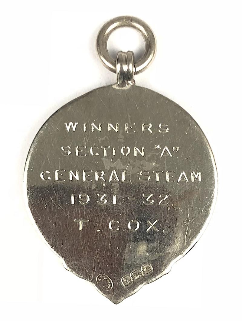 London Shipping Football League 1931-1932 Silver Winners Medal T.COX