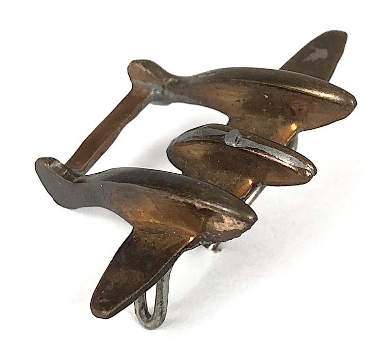 USAF Lockheed P-38 Lightning Fighter Plane copper penny fundraising badge