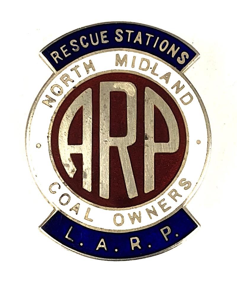 North Midland Coal Owners Rescue Stations ARP silver badge