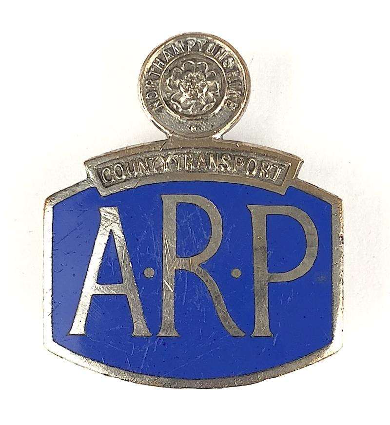 Northamptonshire County Transport ARP air raid precautions badge Buses & Trains