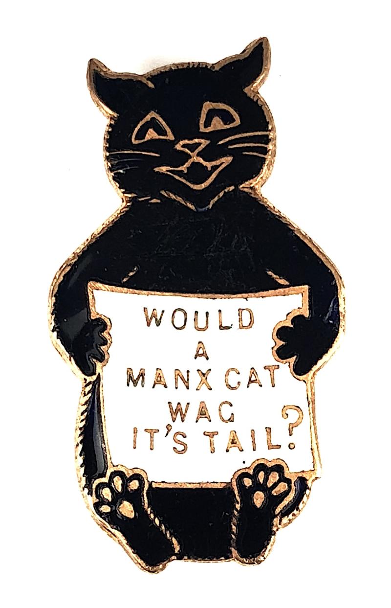 WOULD A MANX CAT WAG ITS TAIL song sheet music advertising badge