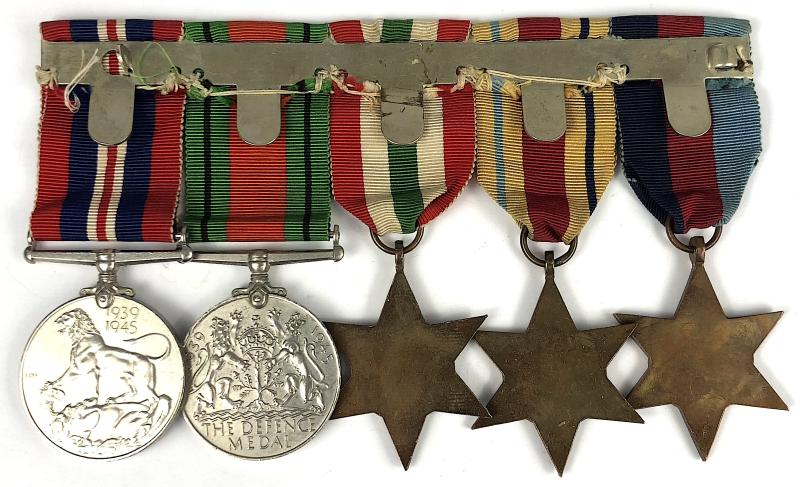 WW2 Set of Five Full Size Campaign Medals Mounted On Bar