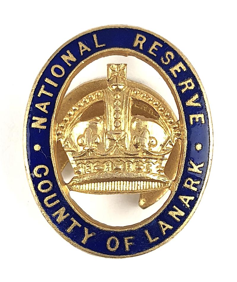 WW1 National Reserve County of Lanark Scottish home front badge