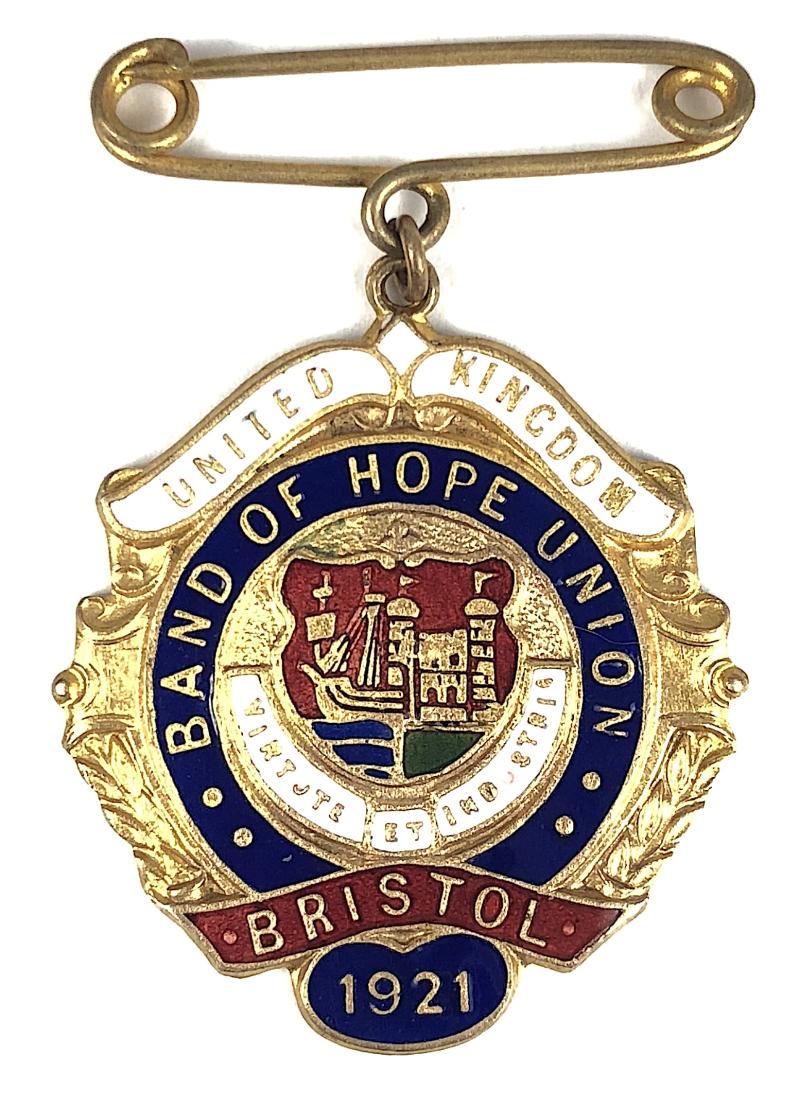 1921 Bristol United Kingdom Band of Hope Union Temperance Badge