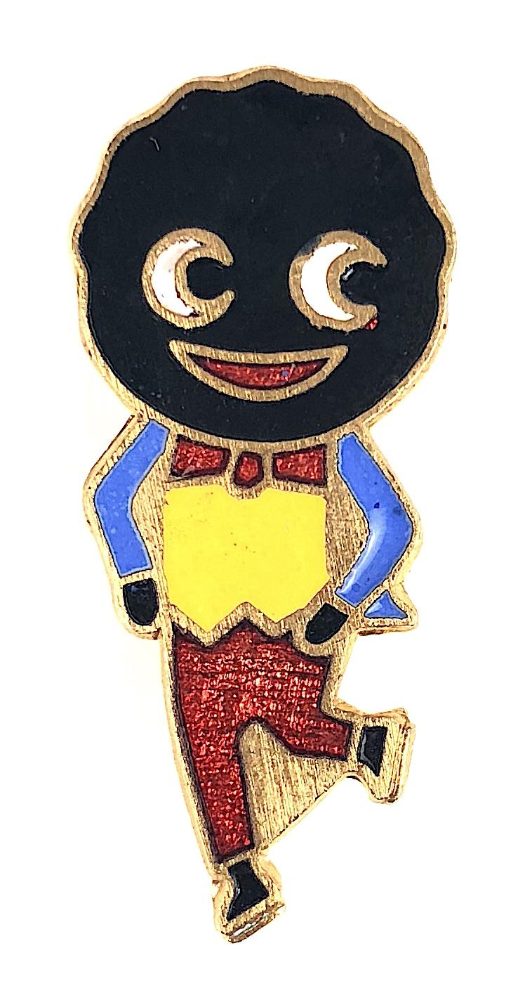 Robertsons 1970s Golly Skater advertising badge R.E.V.Gomm