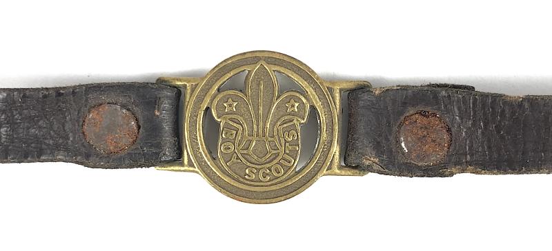 Boy Scouts Forces Wrist Strap brass ID bracelet badge & strap