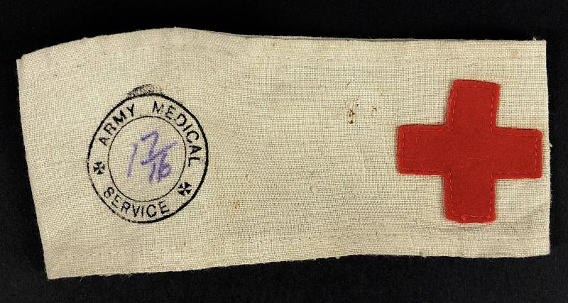 WW1 Army Medical Service red cross stretcher bearer armband
