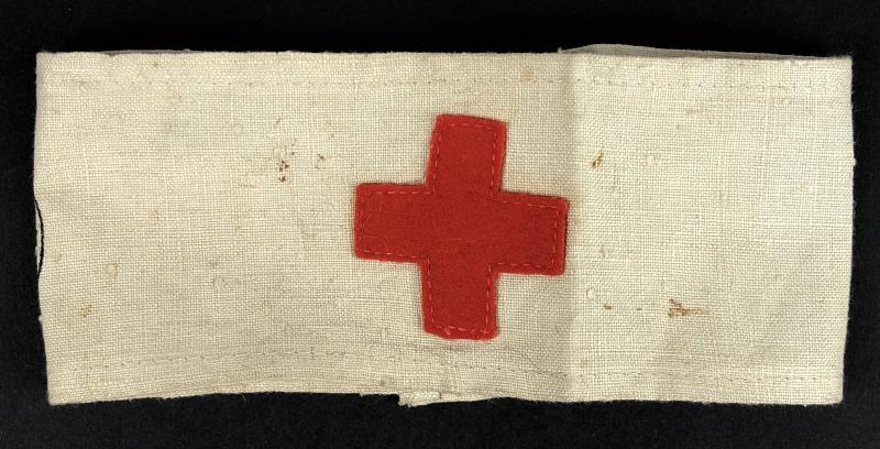 WW1 Army Medical Service red cross stretcher bearer armband