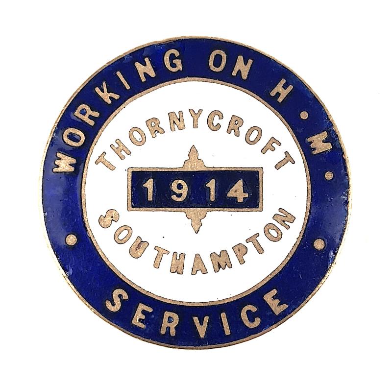 WW1 Thornycroft 1914 Southampton War Service Badge