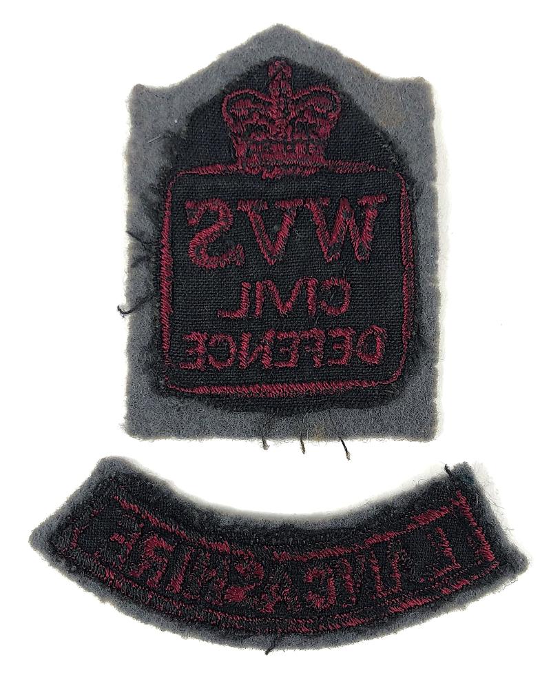 Womens Voluntary Service WVS Civil Defence Middlesex cloth badges