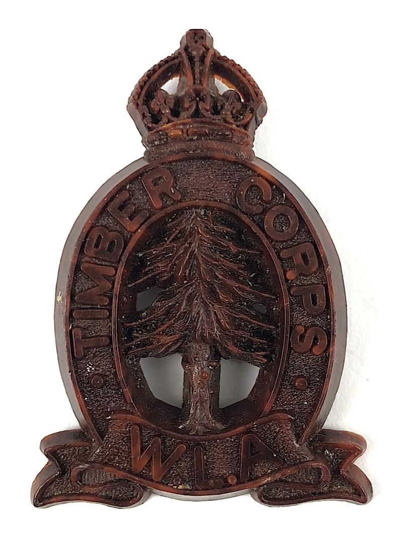 Womens Land Army Timber Corps plastic economy issue WLA hat badge