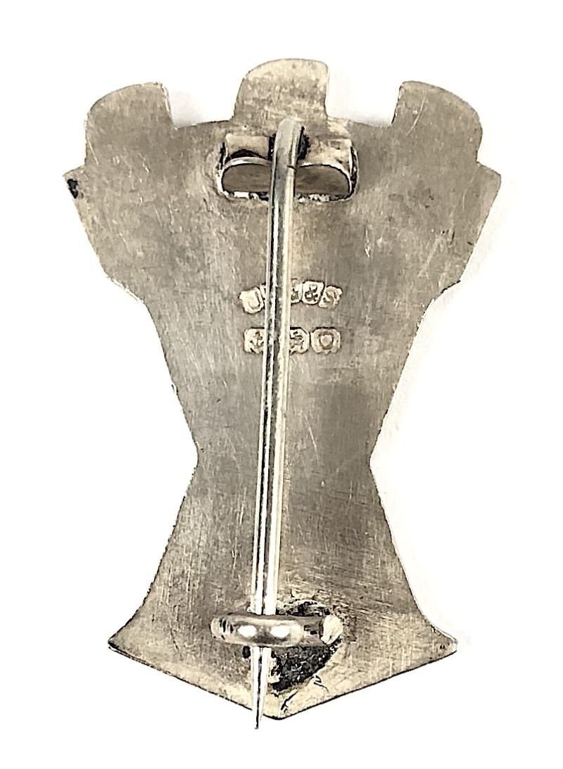 WW2 ARP Vickers-Armstrongs 1938 hallmarked silver Air Raid Precautions badge