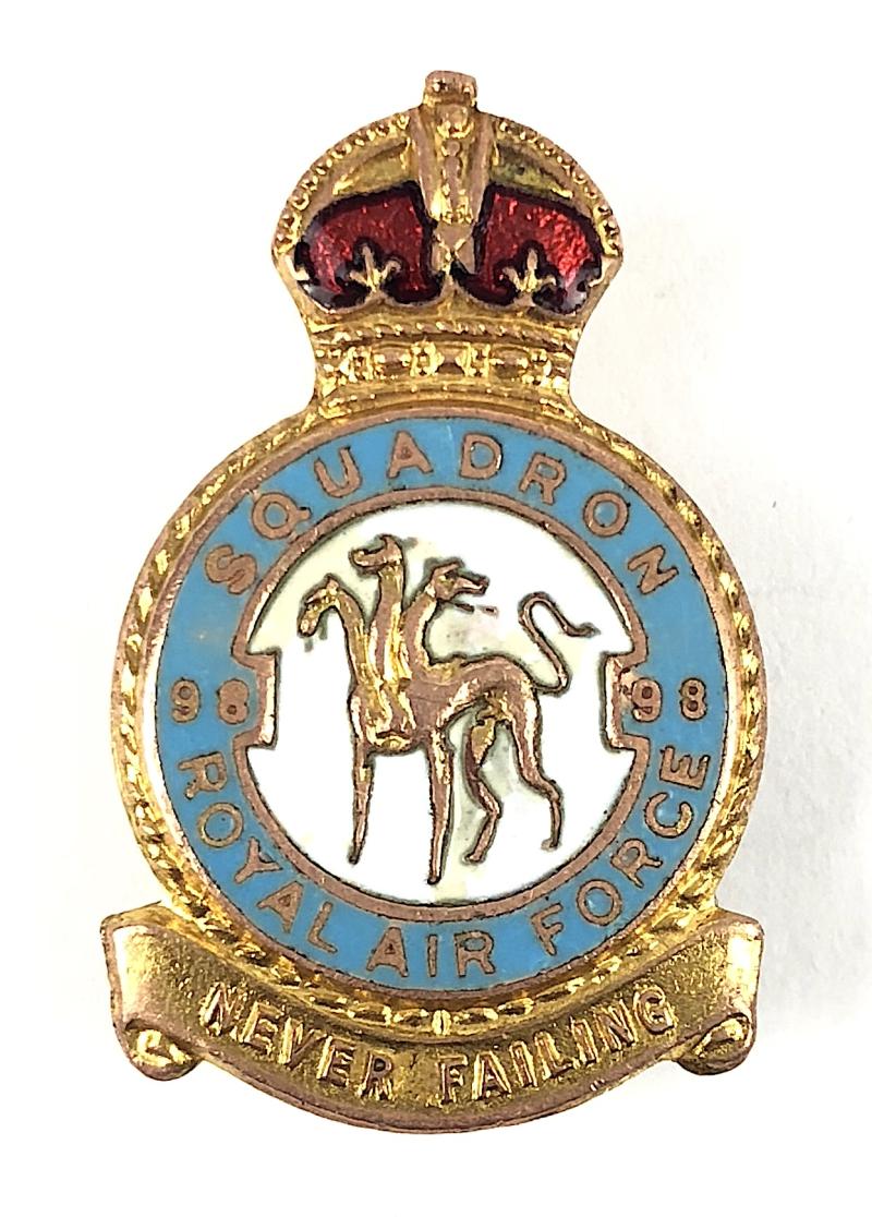 RAF No 98 Bomber Squadron Royal Air Force badge circa 1940s