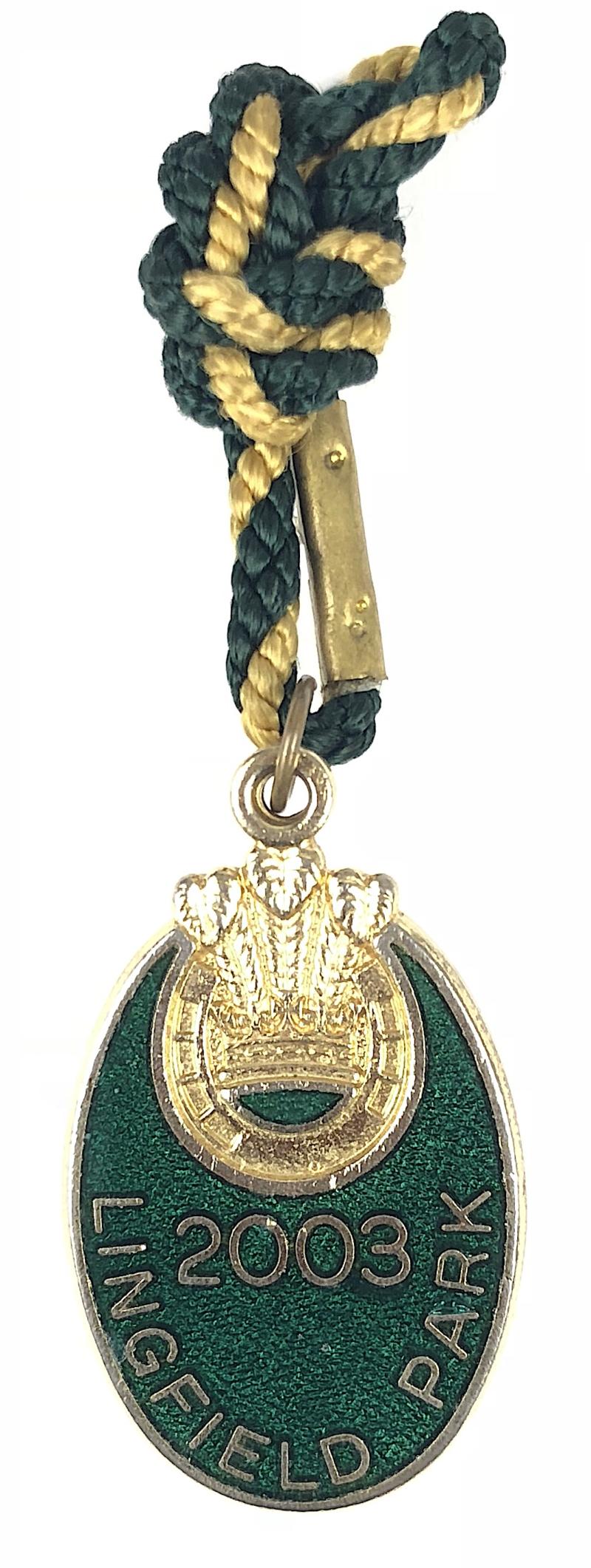 2003 Lingfield Park Racecoure horse racing club badge