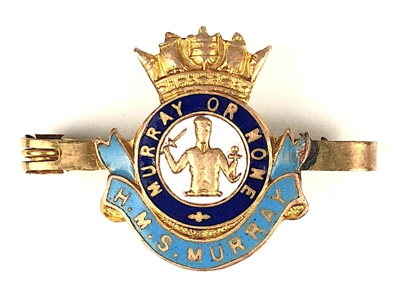 Royal Navy HMS Murray gilt & enamel tiepin badge