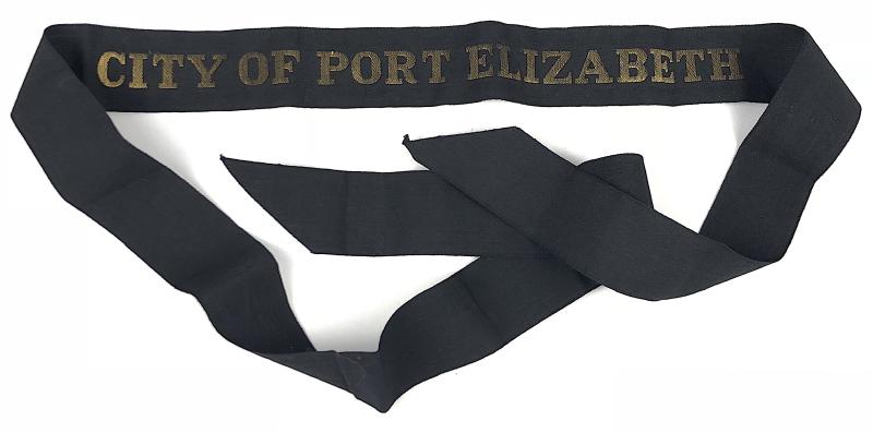 Ellerman Lines City of Port Elizabeth Cap Tally Ribbon Length 107mm.