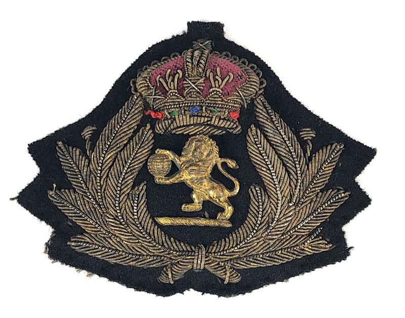 Cunard White Star Line officers gold bullion cap badge c.1940