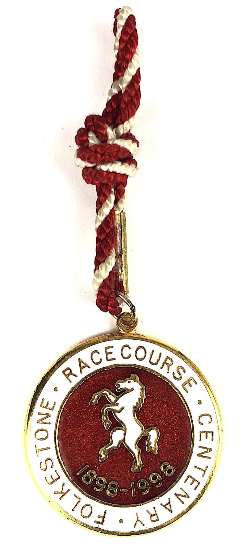 1898 -1998 Folkestone Racecourse Centenary horse racing club badge