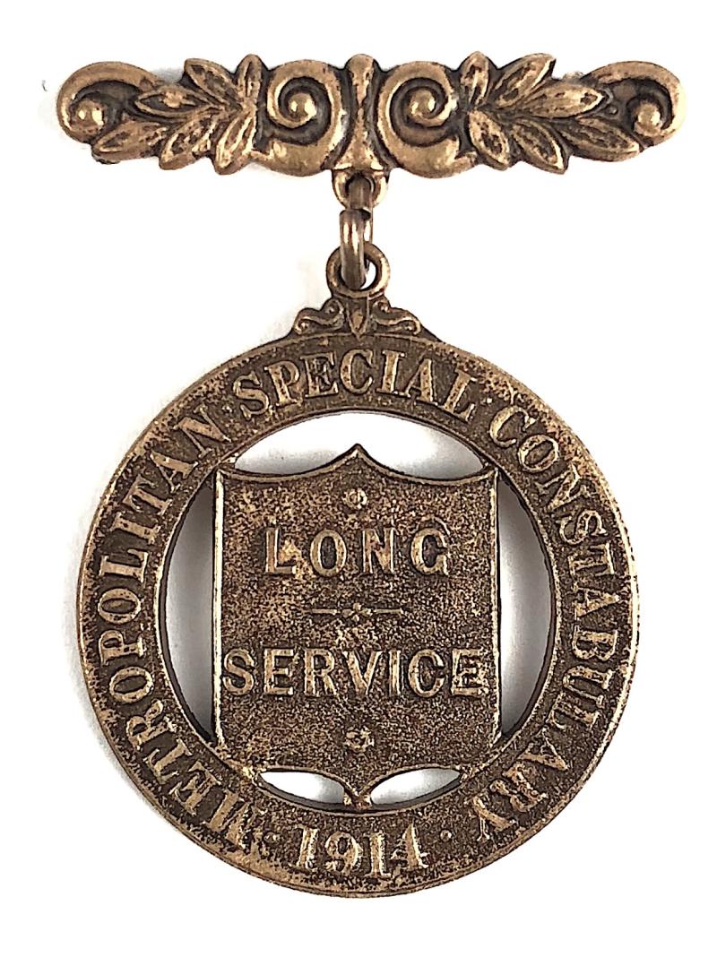 WW1 Metropolitan Special Constabulary 1914 long service police badge