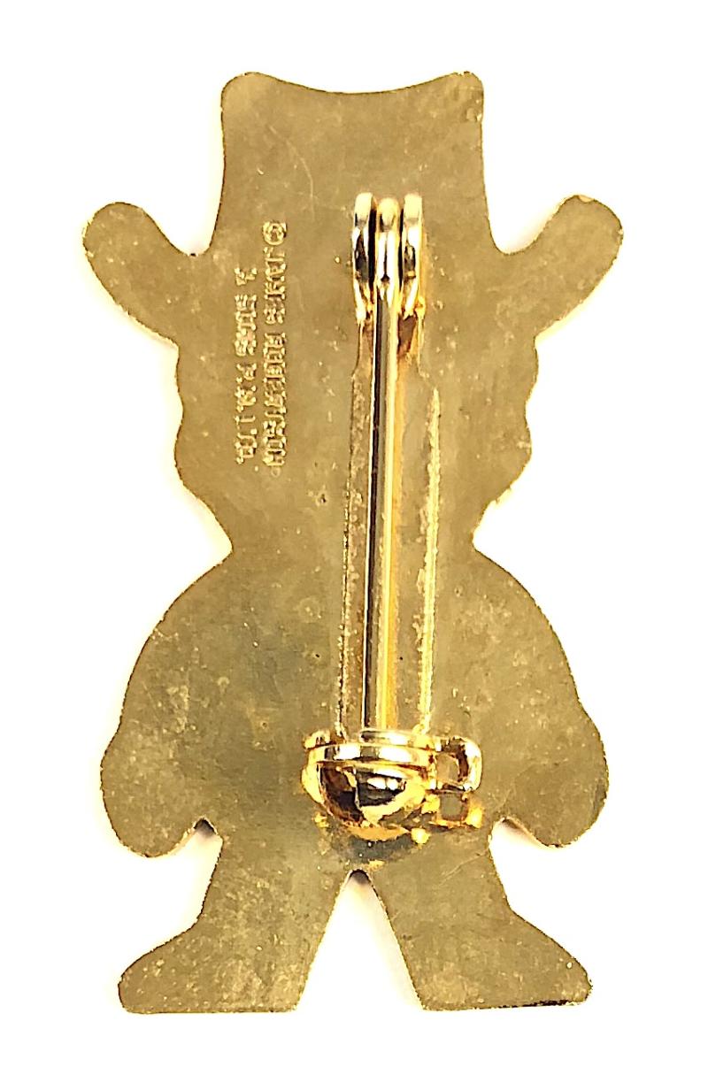 Robertsons 1980 Golly Cowboy advertising badge closed circles