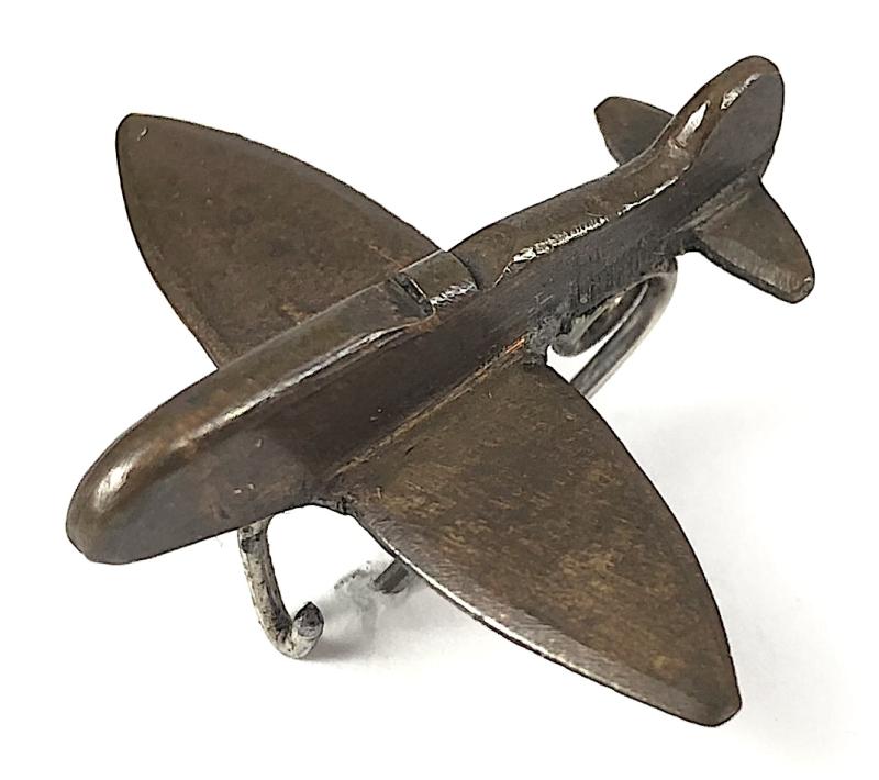 WW2 Spitfire Fighter Plane copper penny fundraising badge