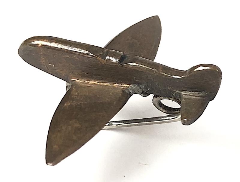 WW2 Spitfire Fighter Plane copper penny fundraising badge
