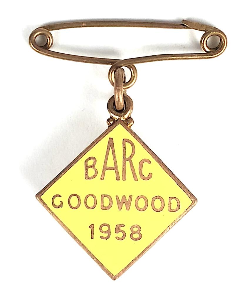 1958 British Automobile Racing Club BARC Goodwood pair of badges