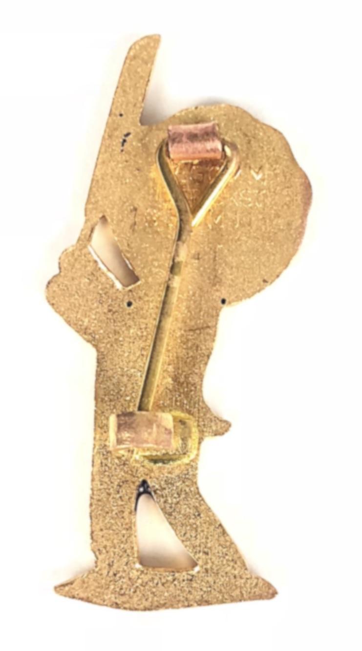 Robertsons 1970s Golly Cricketer advertising badge R.E.V. Gomm