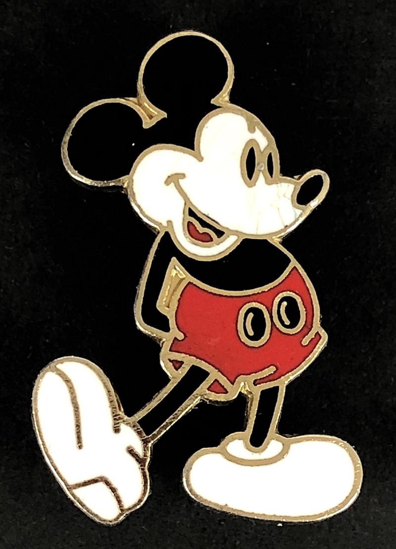 Mickey Mouse cartoon character figure pin badge c1970's