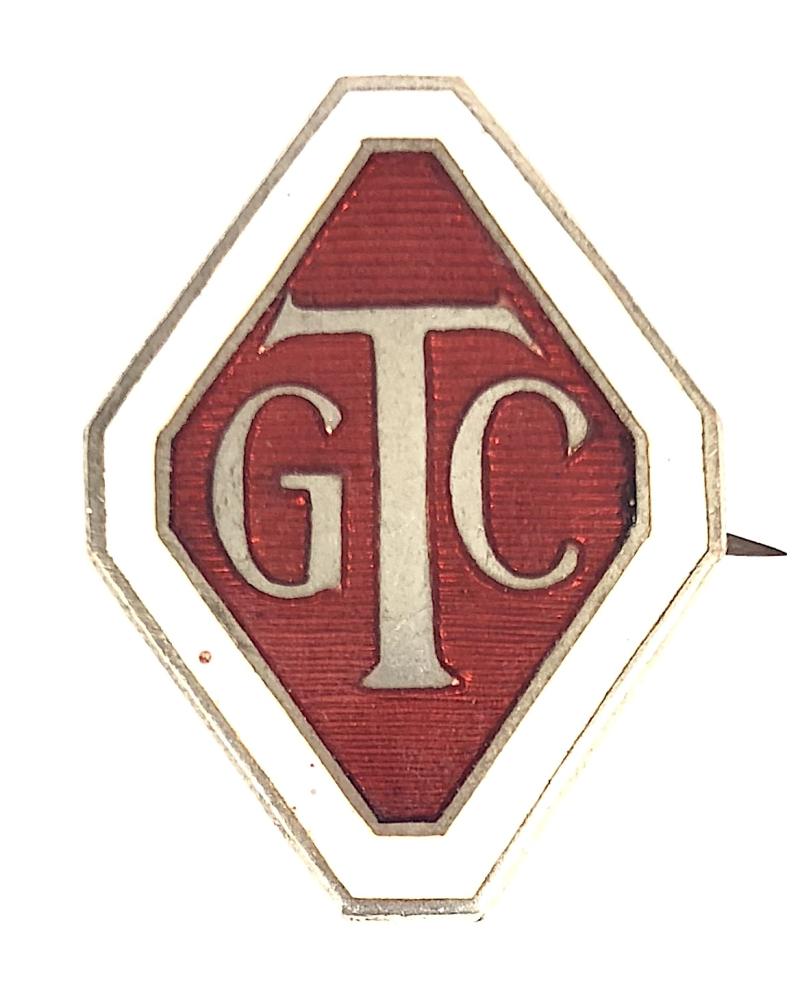 WW2 Girls Training Corps GTC officers red enamel cap badge