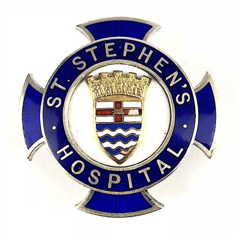 St Stephen's Hospital London County Council 1931 silver nurses badge Chelsea
