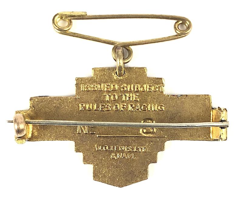 1952 Newbury Racecourse horse racing club No 8. pin badge