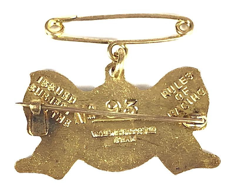 1955 Newbury Racecourse horse racing club ladies bow badge