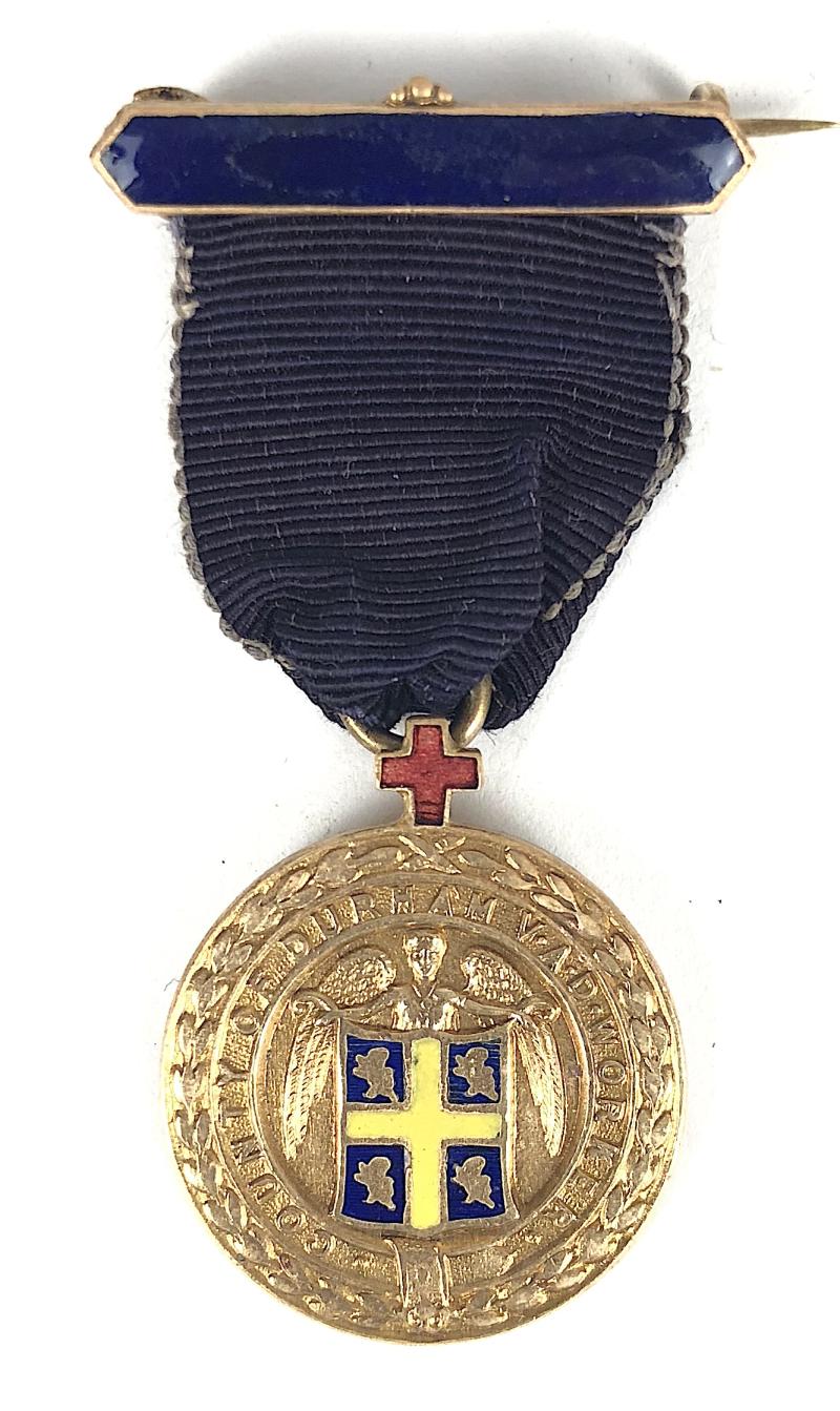 WW1 County of Durham VAD worker For Services Rendered medal award badge