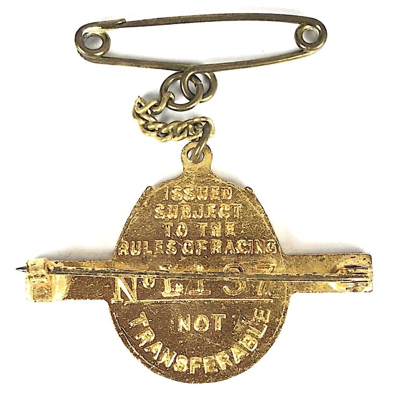 1959 Newbury Racecourse ladies horse racing club badge Berkshire