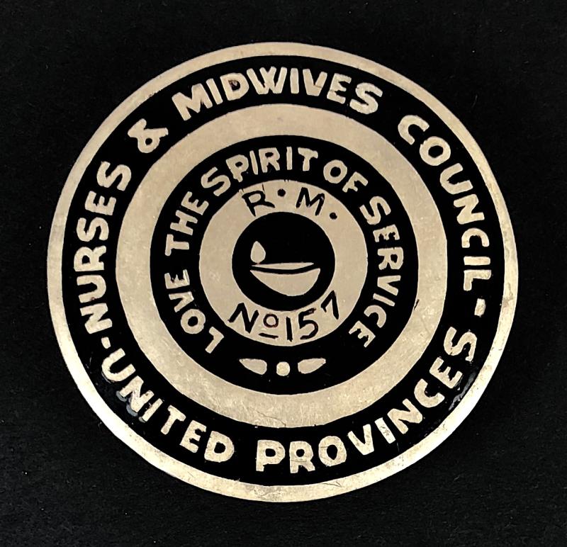 United Provinces Nurses and Midwives Council enamel pin badge est.1934 India