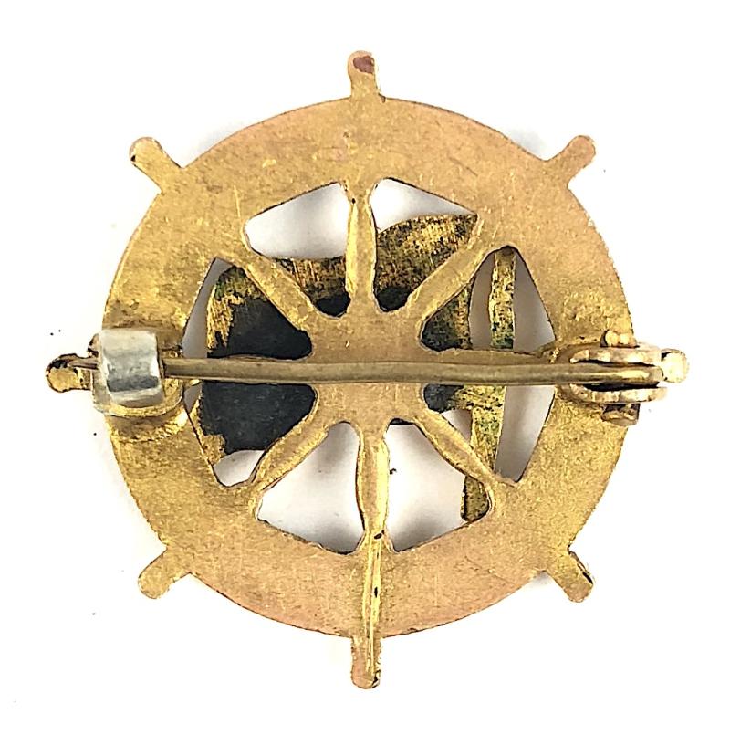 RMS Franconia Cunard Shipping Line ships wheel pin badge