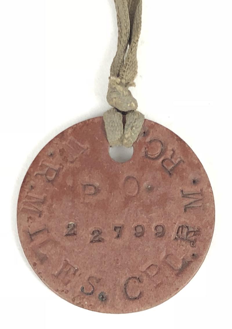 WW2 Royal Marines badges and identification dog tag
