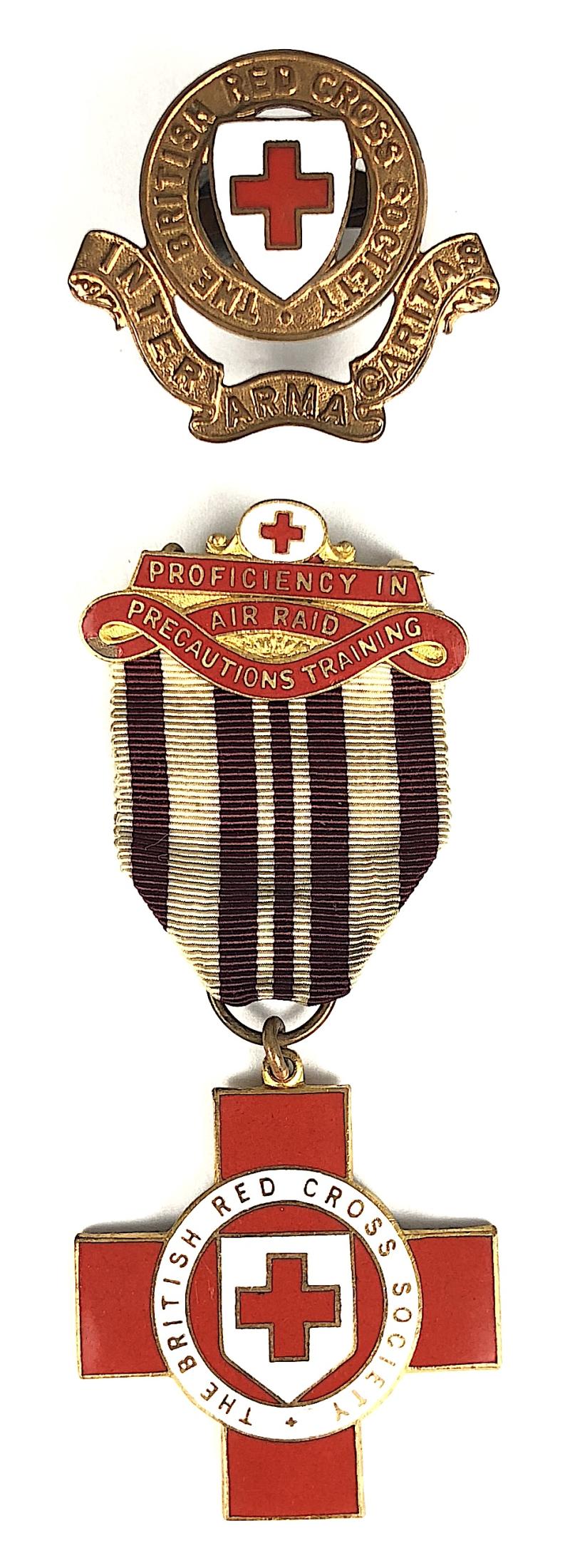British Red Cross Proficiency in Air Raid Precautions Training ARP Pin Badge