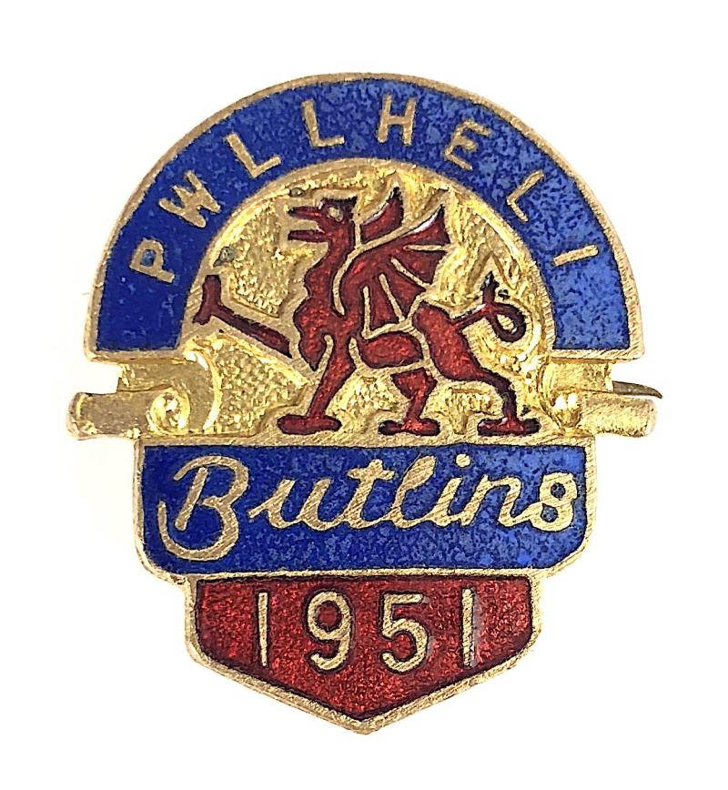 Butlins 1951 Pwllheli holiday camp Welsh dragon badge