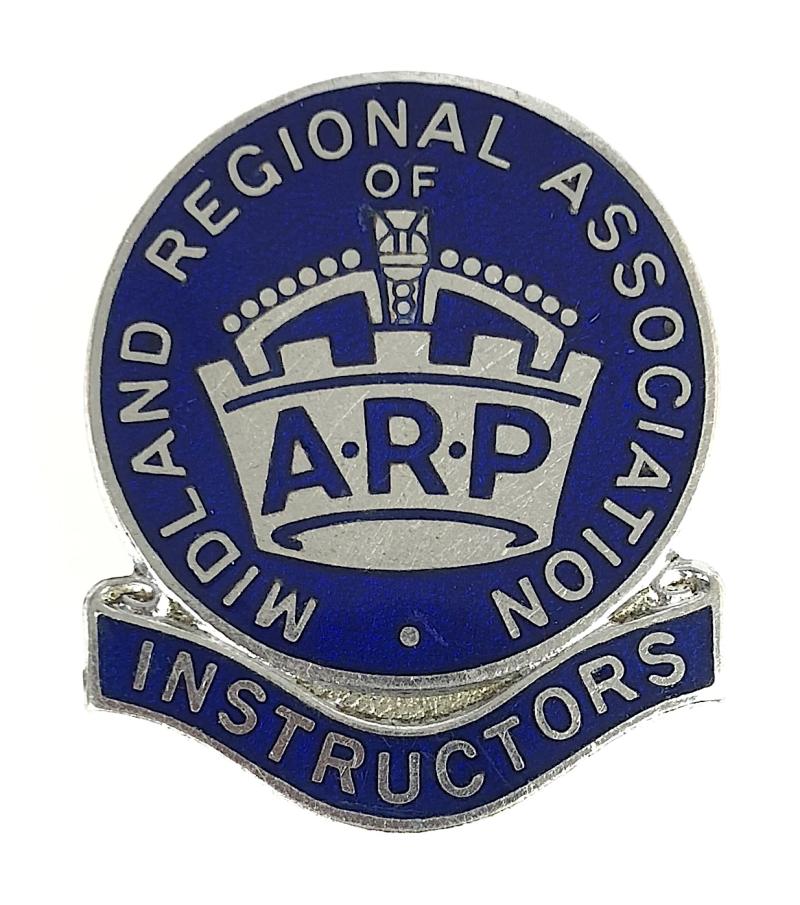 WW2 Midland Regional Association of ARP Instructors badge H.W.Miller