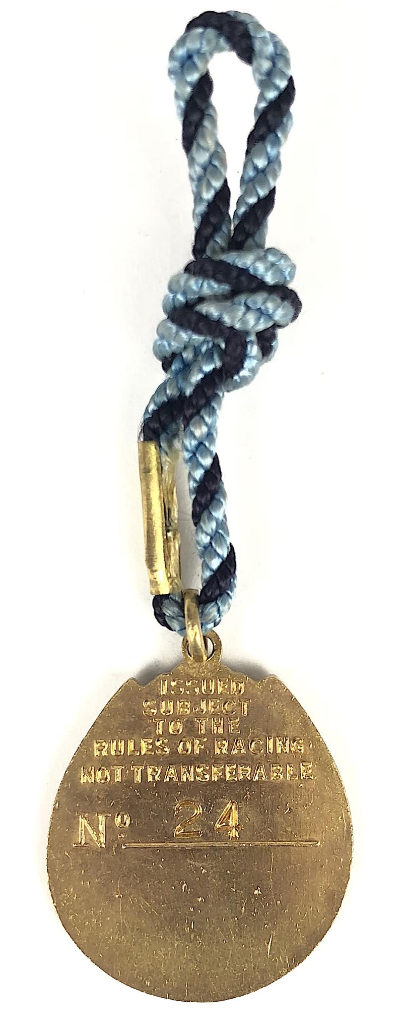 1962 Newbury Race Club horse racing membership badge Berkshire