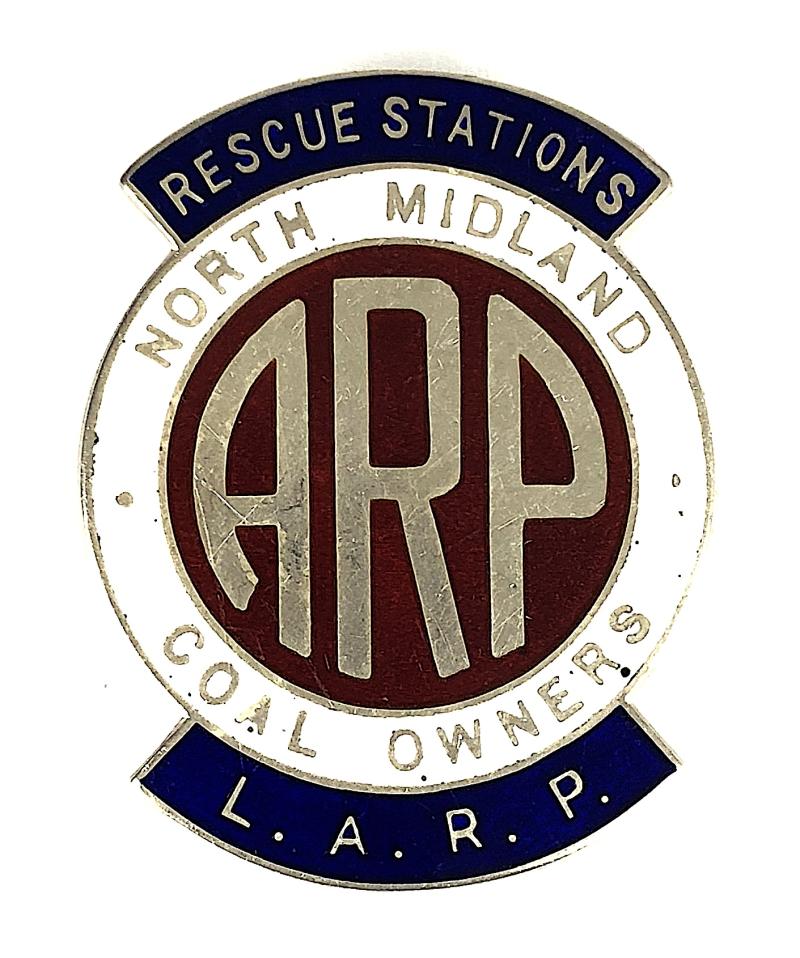 North Midland Coal Owners Rescue Stations ARP 1939 silver badge
