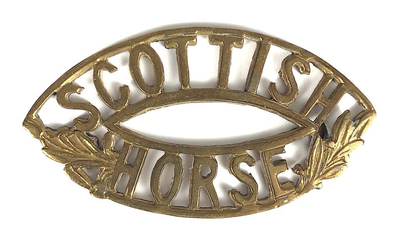 Scottish Horse Yeomanry brass shoulder title badge
